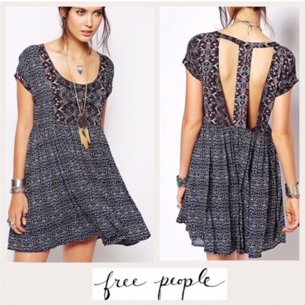 Free People Floral Tiered Sundown Babydoll Boho Dress Size Small